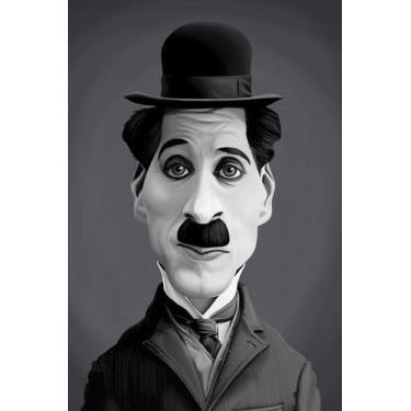 Imagem de Pôster de pintura de parede em tela Charlie Chaplin Anime 40x60cm - yi