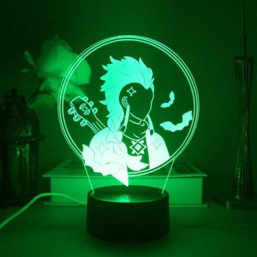 Imagem de Luz noturna 3D Genshins Impacts Anime Flat Mushroom White Bird - taiyu