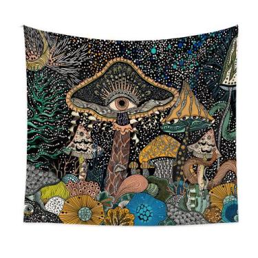 Imagem de Tapeçaria, cogumelo, estética de sala de parede, 150x130cm, microtecid