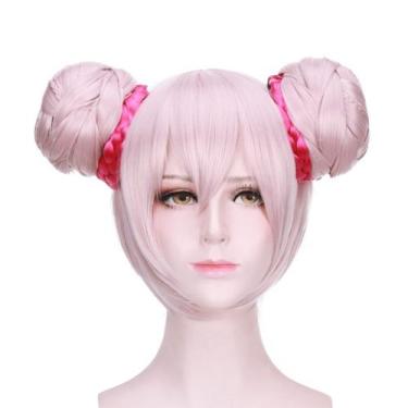 Imagem de Peruca Cosplay Qiao Anime Xiao Qiao Rosa Sintética 35cm - taiyuanketan