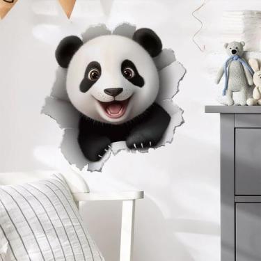Imagem de Adesivos de parede Cute Panda 3D Animal Decalques 30x30cm PVC - yiweis