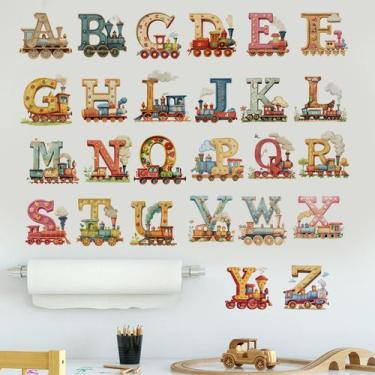 Imagem de Adesivos de parede Cartoon Train Alphabet A a Z Educational - Yiweisai