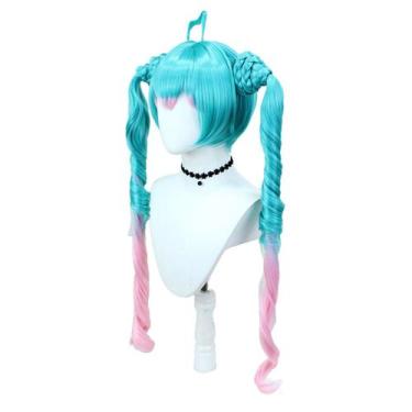 Imagem de Peruca Hatsune Miku Anime Cosplay 100cm de fibra de alta temperatura -