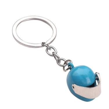 Imagem de Keychain Creative Mini Motorcycle Helmet Blue 3D Metal Safe - yiweisai