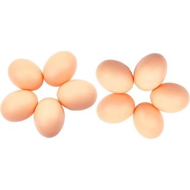 Imagem de Conjunto de 10 ovos fictícios de plástico Nest Eggs Fake Whe - Gloome 