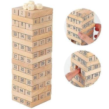 Imagem de Blocos de construção Domino Jenga Game 51 unidades de madeira de taman