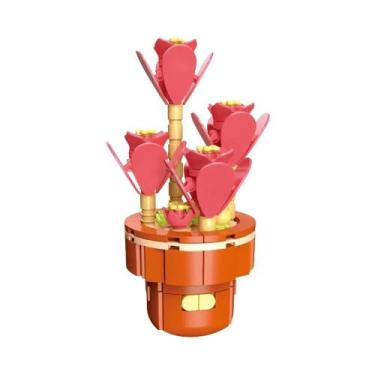 Imagem de Conjunto De Blocos De Montar DIY Para Meninas: Buquê De Flores Eternas