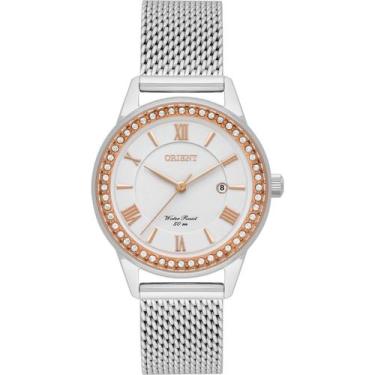 Imagem de Relógio orient feminino prata e rose ftss1163 b3sx