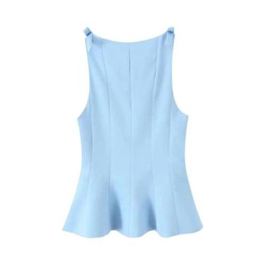 Imagem de Top Cropped Elegante Feminino Com Ombros Descidos E Laço, Sem Mangas, 