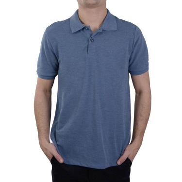 Imagem de Camisa Polo Masculina Ogochi Piquet Slim Mescla Azul - 0075-Masculino