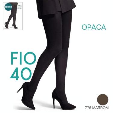 Imagem de Meia Calça Selene Fio 40 Opaca 9650.001, Marrom, P
