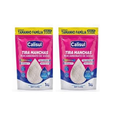 Imagem de Kit 2 Percarbonato de Sódio 1kg Calisul – Tira Manchas com Oxigênio Ativo | Alvejante Sem Cloro para Roupas Brancas e Coloridas | Alta Performance e Rendimento