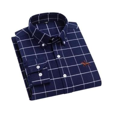 Imagem de Camisa Oxford De Algodão Masculina De Manga Longa, Macia, Confortável,