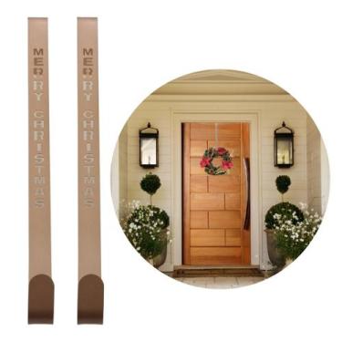 Imagem de Kit 2 Suportes Para Guirlanda Metal Rosê Gold Merry Christmas - Magizi