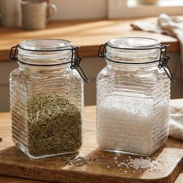 Imagem de Potes Herméticos Porta Mantimentos Vidro De 1,330ml Kit 4pçs - Gici Ho