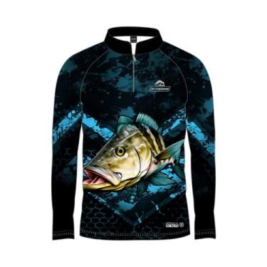 Imagem de Camiseta Pesca Masculina LCK JP Fishing UV30+ Tucunaré Azul, G1, Tucun