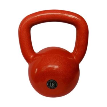 Imagem de Kettlebell Emborrachado Treinamento Funcional 18,0kg Ferro Fundido com Alça Ergonômica Anilhas Fitness