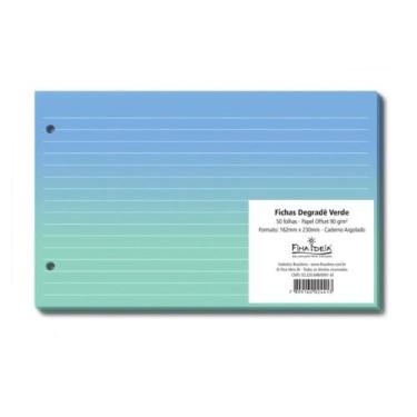 Imagem de Fichas Degrade verde pautas brancas 5x8 - 50 unid. - Fina Ideia