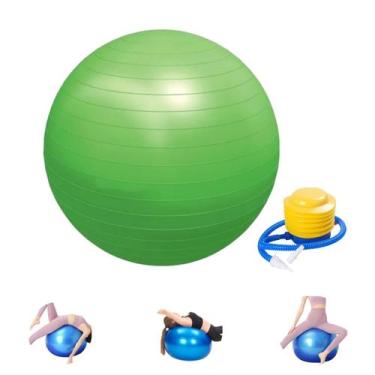 Imagem de Bola de pilates 65cm, com bomba de encher - Ubuntu, Verde