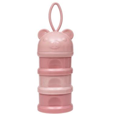 Imagem de Potes Empilháveis para Leite em Pó e Snacks Rosa 3 Unidades Buba 16234