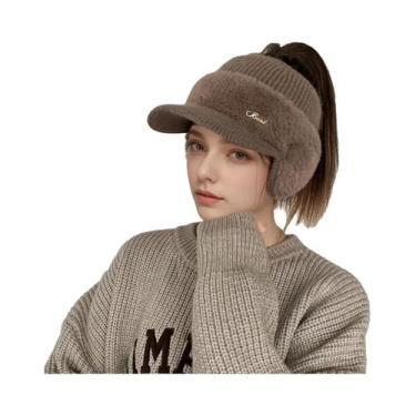 Imagem de Boné De Inverno Feminino Quente E Tricotado, À Prova De Vento, Para Es