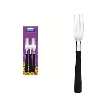 Imagem de Jogo de Garfos de Mesa Tramontina Inox New Kolor 3 Peças, Preto, 3