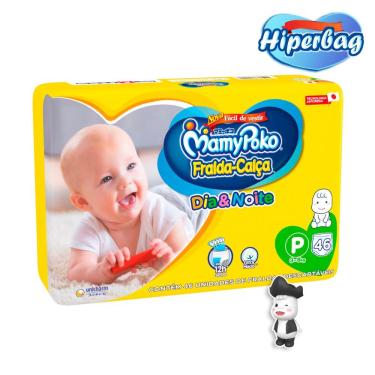 Imagem de Kit Hiper Bag FRALDA CALÇA  Descartável DIA&NOITE MamyPoko - P - 46 Unidades + 01 Boneco Poko-Chan
