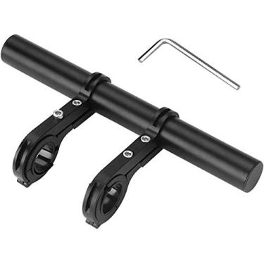 Imagem de Extensão de guidão de bicicleta, 20 cm, extensor de guidão de bicicleta dupla multifuncional, extensão de suporte de liga de alumínio, suporte de lanterna com acessórios de bicicleta com chave de fenda para lanterna de bicicleta