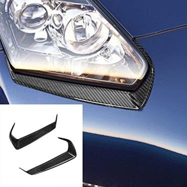 Imagem de FINMOKAL Para Nissan Gtr R35 2008-2016 Fibra De Carbono Real Seco Farol Pálpebra Acabamento Da Cobertura Das Sobrancelhas
