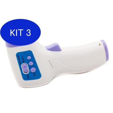 Imagem de Kit 3 Termometro Digital Infravermelho Febre Adulto Bebe