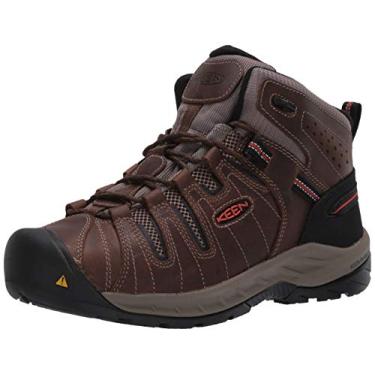 Imagem de T nis masculino KEEN Utility Flint II de bico m dio macio antiderrapante para constru o, marrom cascata/ocre queimado, Cascade Brown/Burnt Ocher, 14