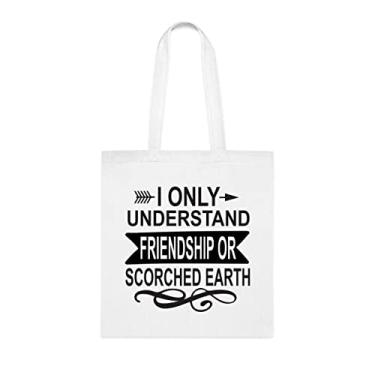 Imagem de Sacola I Only Understand Friendship da Amizade, presente divertido, bolsa de ombro, bolsas reutilizáveis, ideia de e cesta de Natal, Branco