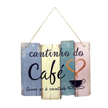 Imagem de Quadro Decorativo de Madeira Cantinho do Café 25,5x30x1,5 cm - D'Rossi