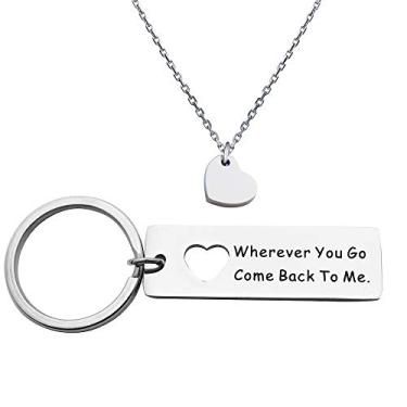 Imagem de Chaveiro "Boyfriend Gift Wherever You Go Come Back to Me", presente para amigos