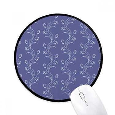 Imagem de Tapete de mouse pintado à mão tulipa com flor branca para computador