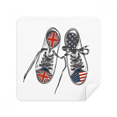 Imagem de Sapatos de lona padrão bandeira dos EUA EUA pano limpador de tela tecido camurça pacote com 2
