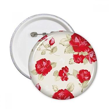 Imagem de Rosa vermelha desenho arte planta pinos redondos crachá botão emblema acessório decoração 5 peças
