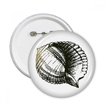 Imagem de Ilustração de vida marinha preta com recortes, alfinetes redondos, emblema, botão, decoração, acessório, 5 peças