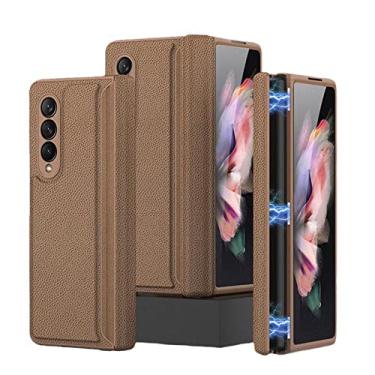 Imagem de Para Samsung Galaxy Z Fold 3/W22 Capa de telefone Magnética Couro PU Hard Shell Business Case de Telefone Masculino, A, China