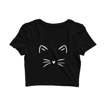 Imagem de Cropped Camiseta  Feminino  Gatinho  Fofo Love Meow. Jdk444 - Jhon Cat