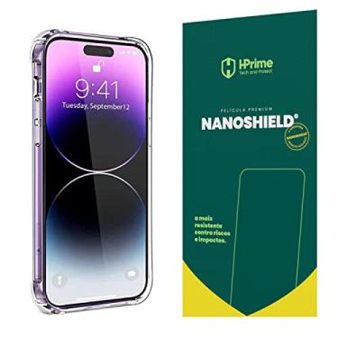 Imagem de Kit Capa Capinha Para iPhone 14 Pro Max Tela de 6.7 Case Air Anti Impacto Transparente + Pel�cula Hprime Nanoshield (Transparente + Hprime Nanoshield)