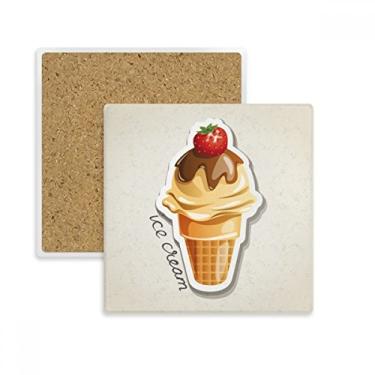Imagem de Moranguinho, chocolate, sorvete, cone, quadrado, porta-copos, caneca, suporte subplaca, pedra isolante