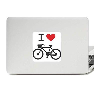 Imagem de I Love Red Heart Bicycle Pattern Decalque Vinil Paster Laptop Adesivo Decoração PC