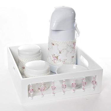 Imagem de Potinho de Mel Kit Higiene Com Porcelanas E Capa Pedra Quarto Bebê Menina Rosa