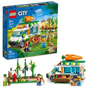 Imagem de LEGO® City A Carrinha do Mercado de Agricultores 60345, Kit de construção; set divertido de loja de quinta móvel para crianças a partir dos 5 anos com 3 minifiguras (310 peças)