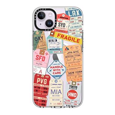 Imagem de CASETiFY Capa transparente para iPhone 14 Plus [não amarela/2 m. Proteção contra quedas de grau militar/Magsafe] - AirTags - Transparente