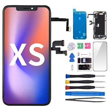 Imagem de CYKJGS Substituição de tela para iPhone Xs de 5,8 polegadas com alto-falante auricular e sensor de proximidade, digitalizador de tela LCD sensível ao toque 3D, conjunto completo com vidro de