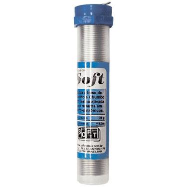 Imagem de Tubo de solda estanho 4mt soft metais 25gr 1mm tubete azul