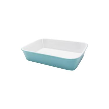 Imagem de Travessa Refratária Retangular Em Porcelana Bake Water Blue Oxford 2,5L