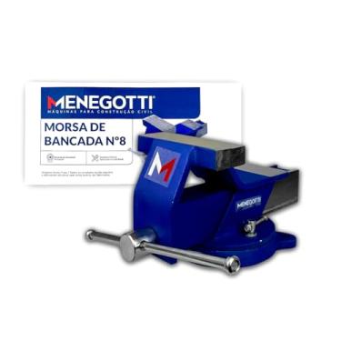 Imagem de Morsa Torno de Bancada C/Bigorna Menegotti Original N.08 Ferro Fundido Com Base Giratória - Nº 08